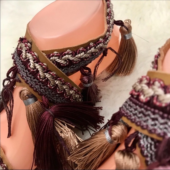 Topshop Fiji Fringe Boho Sandals Size 36 - Picture 5 of 6